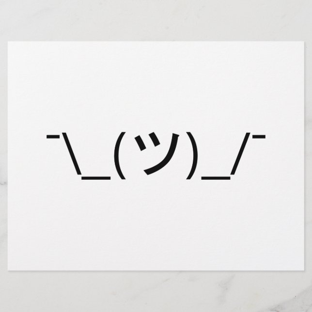 Flyer Emoticon de ombros ¯\_(ツ)_/¯ Kaomoji japonês (Frente)