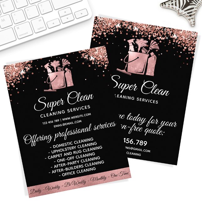 Flyer Empregada Limpando Casa Brilhante Brilho Dourado R (Criador carregado)