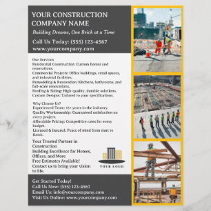 Flyer Empresa de Construção Moderna ou Empresa de Constr
