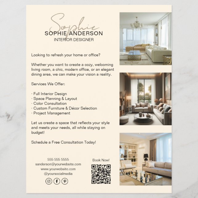 Flyer Empresa de Creme Profissional Moderna (Frente)