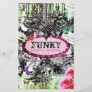 Flyer Encanto lunático do vintage do GC   - damasco