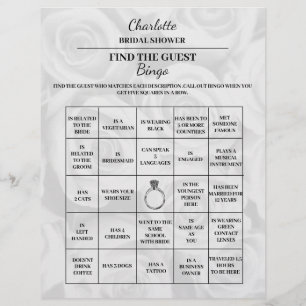 Flyer Encontre o Bingo de Chuveiro de Noiva do Convidado