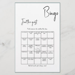Flyer Encontre o Jogo de Bingo de Convidados para Chá de