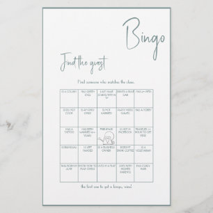 Flyer Encontre o Jogo de Bingo de Convidados para Chá de