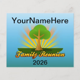 Flyer Encontro de Família Personalizado, Árvore Verde co