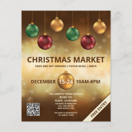 Flyer Enfeites de Natal Coloridos - Mercado de Natal