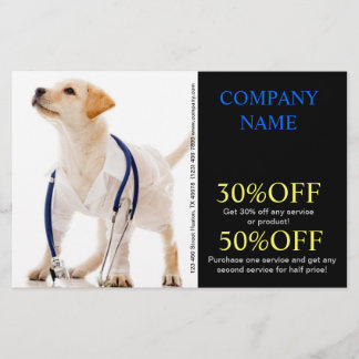 Flyer enfermeira de cachorro fofo hospital veterinário a