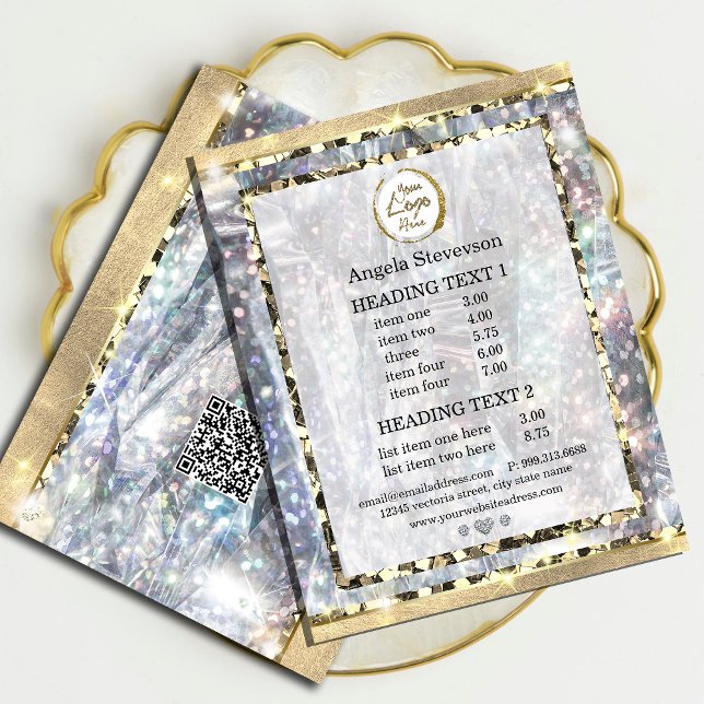 Flyer Escorregadio Dourado do Hológrafo Único ( Elevate your event with a touch of luxury and sparkle! #diamond #luxuryflyer #silverandgoldflyer)
