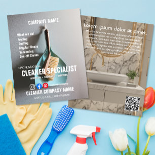 Flyer ESPECIALISTA EM LIMPEZA ajudante de limpeza domést
