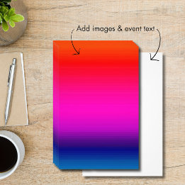 Flyer Espectro de Cores Horizontais Vermelho Roxo Azul