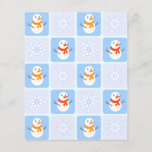 Flyer Espelho de neve e flocos de neve com verificação d