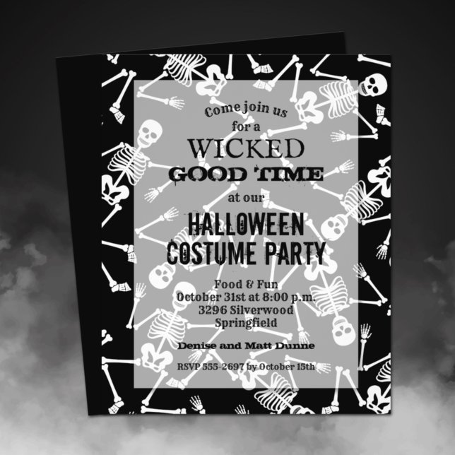 Flyer Esqueletos de Orçamento Convite de Halloween (Printed on affordable THIN 80 lb flyer paper - heavier paper available in our collection.)