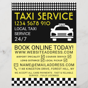 Flyer Estação de Táxi, Empresa de Táxi com Lista de Preç