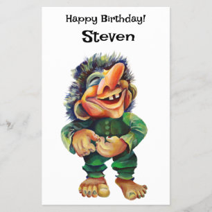 Flyer Estandinava - Troll Engraçado Ilustração de Aquare