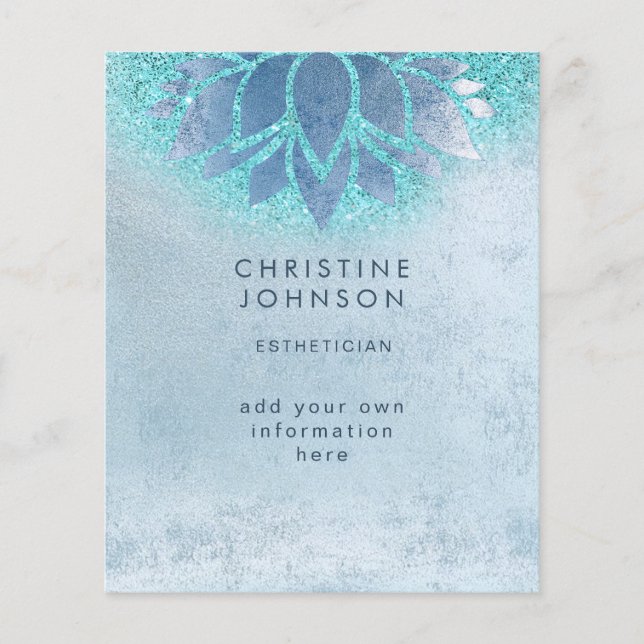 Flyer estheticista azul lacre (Frente)