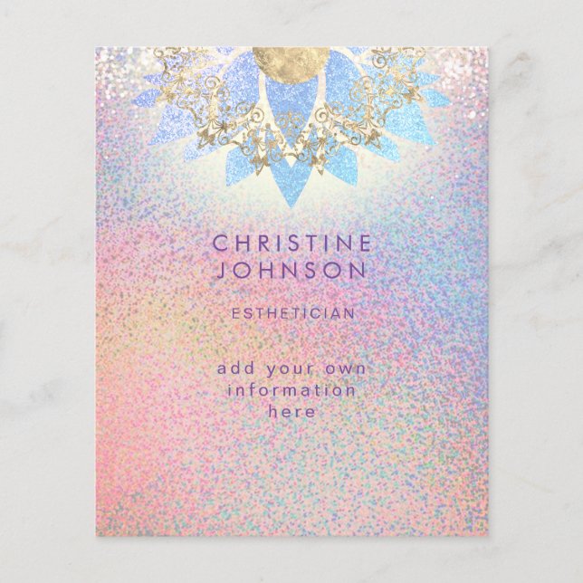 Flyer estheticista - brilho falso colorido (Frente)