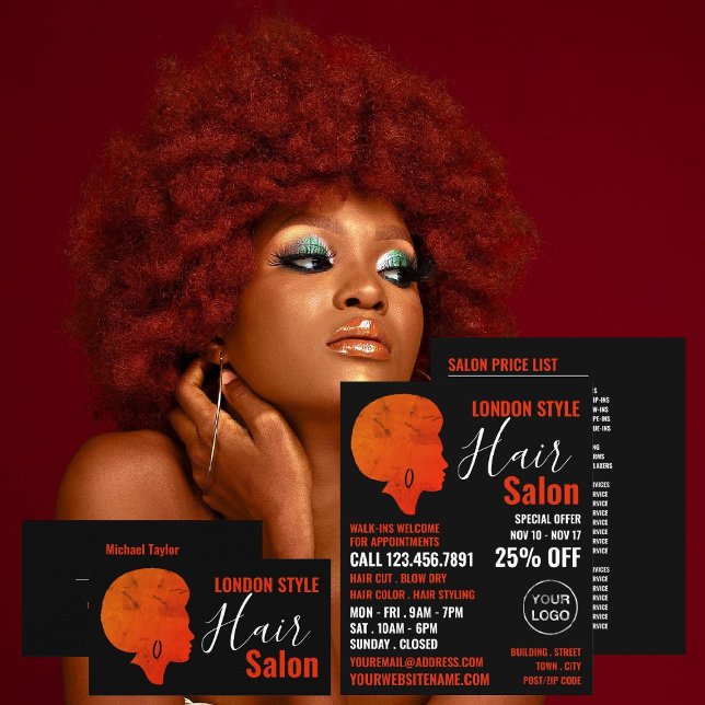 Flyer Estilo Afro, Cabeleireiro, Publicidade de Salão de (Criador carregado)