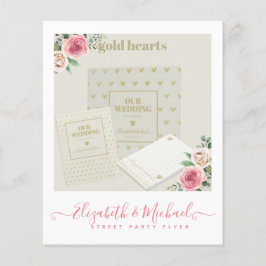 Flyer Estilo de Festa de Rua Design de Casamento Pink