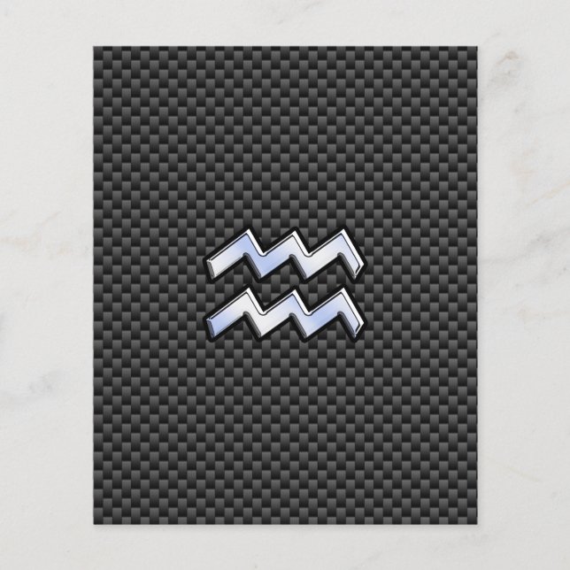 Flyer Estilo de Fibra Carbono de Sinal Zodiac Aquário (Frente)