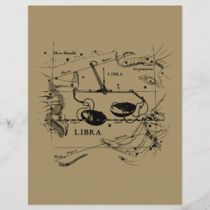 Flyer Estilo de Hevelius da Constelação de Libra Vintage