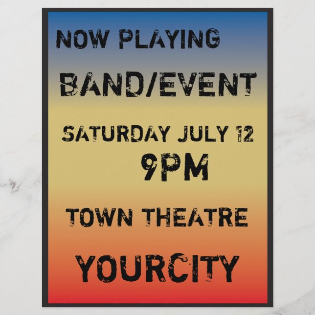 Flyer Estilo de Poster do concerto retroativo (Frente)