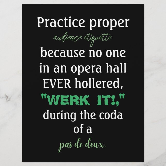 Flyer Etiqueta de Audiência de Pais de Dança Verde (Frente)