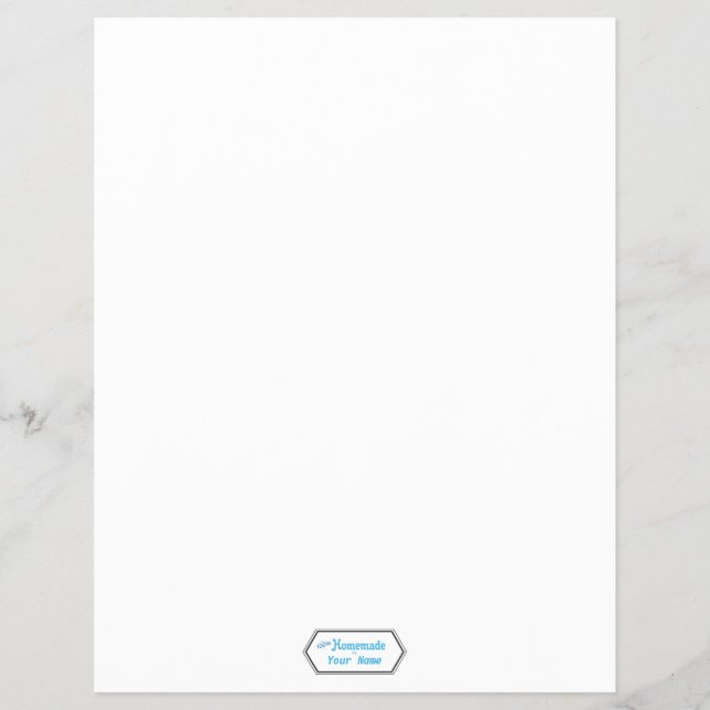 Flyer Etiqueta de Comida caseira de 100% (Frente)