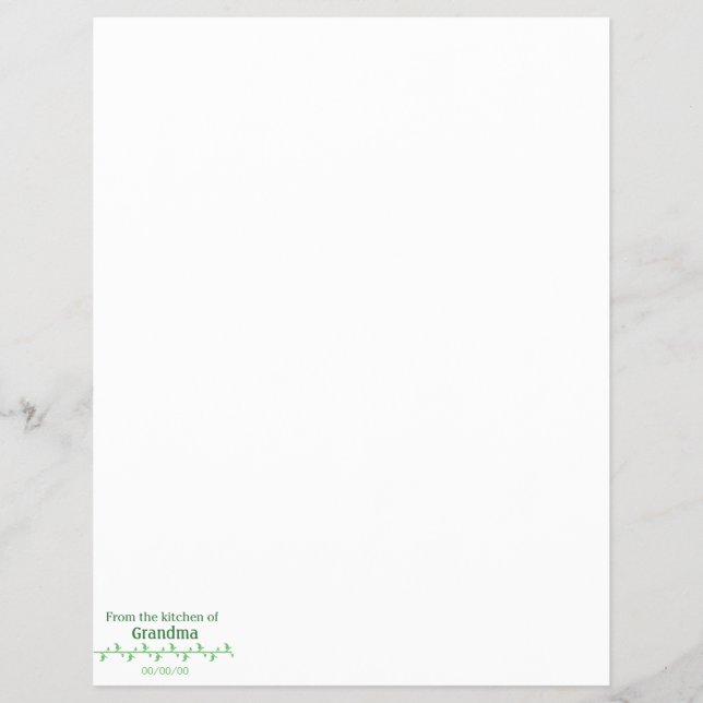 Flyer Etiqueta de Comida Verde (Frente)