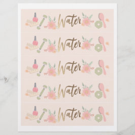 Flyer Etiquetas de garrafas de água do Elegant Spa Party