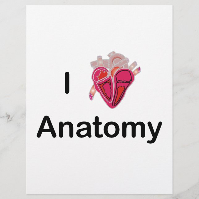 Flyer Eu adoro anatomia com coração humano! (Frente)