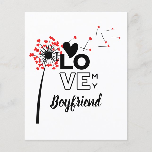 Flyer Eu Amo Meu NAMORADO - Personalizado Moderno (Frente)