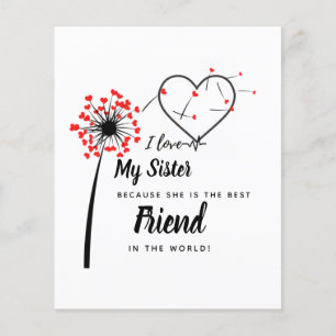 Flyer Eu Amo Minha IRMÃ - Amiga Querida Presente Persona