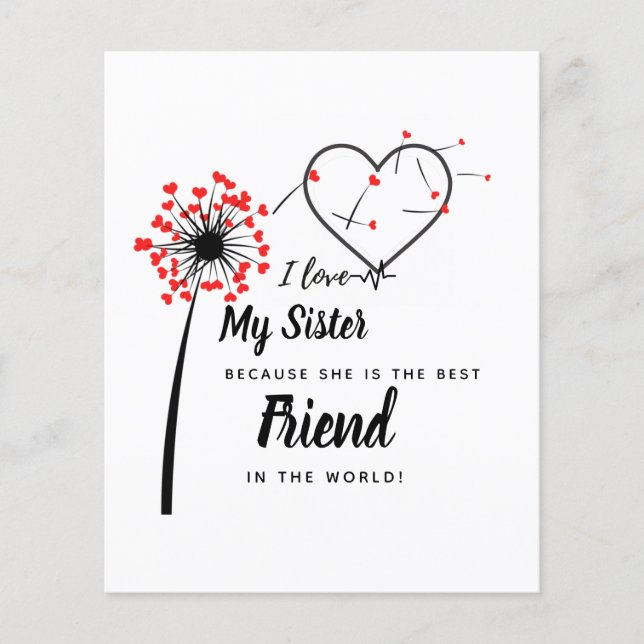 Flyer Eu Amo Minha IRMÃ - Amiga Querida Presente Persona (Frente)