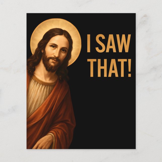 Flyer Eu Vi Essa Citação Cristã Engraçada De Jesus (Frente)