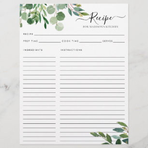 Flyer Eucalyptus deixa receita de cozinha elegante em or