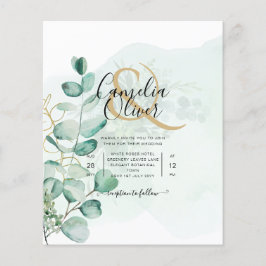 Flyer Eucalyptus deixa verde-casamento CÓDIGO QR moderno