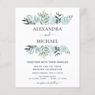 Flyer Eucalyptus Greenery Casamento Suculento