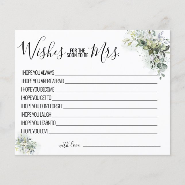 Flyer Eucalyptus quer que em breve seja a Sra. Card (Frente)