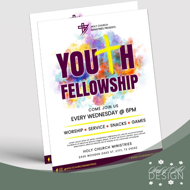 Flyer Evento Colorir Juvenil Fellowship (Criador carregado)