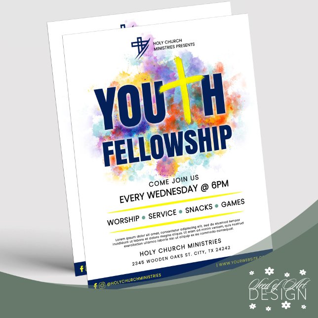 Flyer Evento Colorir Juvenil Fellowship (Criador carregado)