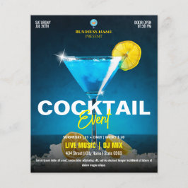 Flyer Evento de Cocktail de Negócios | Azul Moderno