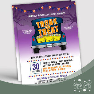 Flyer Evento de Halloween do Tronco Roxo ou Tronco de Ca