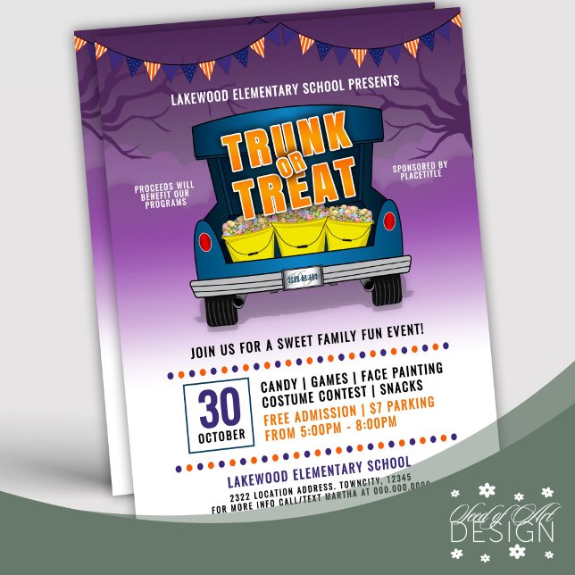 Flyer Evento de Halloween do Tronco Roxo ou Tronco de Ca (Criador carregado)