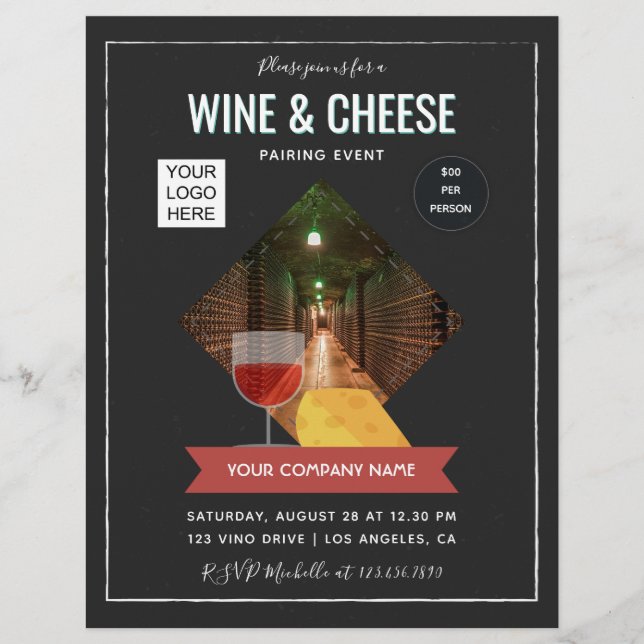 Flyer Evento de harmonização de vinho e queijo adicionar (Frente)