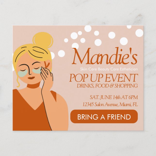 Flyer Evento de Pop do Salão de Negócios Estheticista do (Frente)