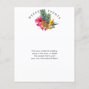 Flyer Eventos temáticos havaianos do casamento do fim d