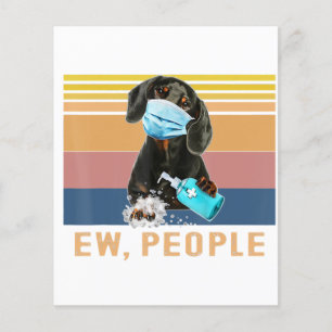Flyer Ew Pessoas Dachshund Vestindo Um Dia De Máscara D