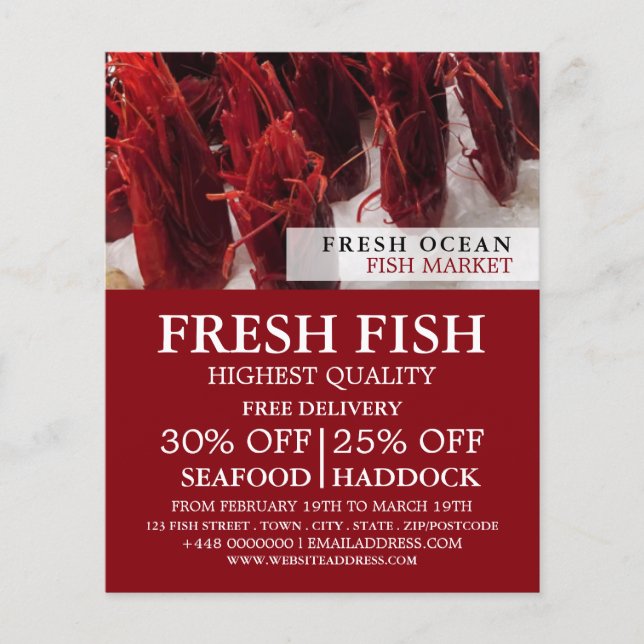 Flyer Exibição De Camarão, Fishmonger/Esposa, Mercado De (Frente)