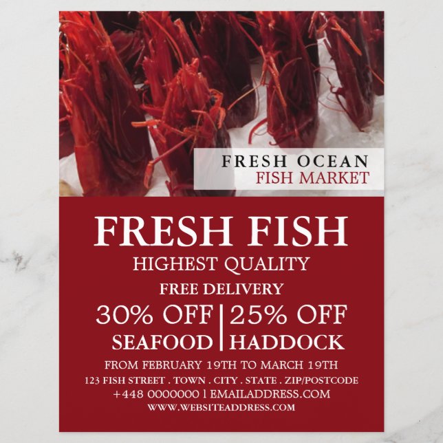 Flyer Exibição De Camarão, Fishmonger/Esposa, Mercado De (Frente)