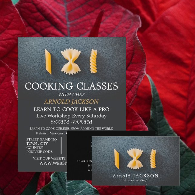 Flyer Exibição de massas, Cozinhar Classes Anúncios (Criador carregado)